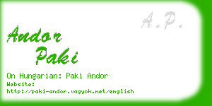 andor paki business card